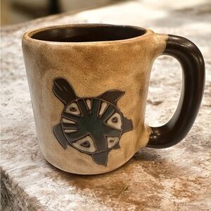 Mara Mexico Stoneware Pottery Mug "Desert Turtle" 16 Oz Handmade Signed Art Mug